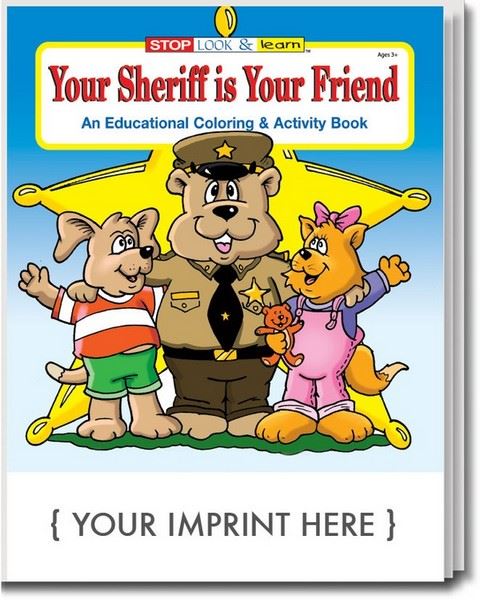CS0150 Your Sheriff is Your Friend Coloring and Activity Book with Custom Imprint